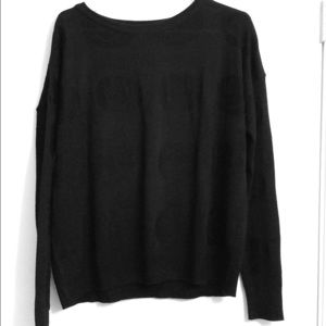 Black smiley face print sweater